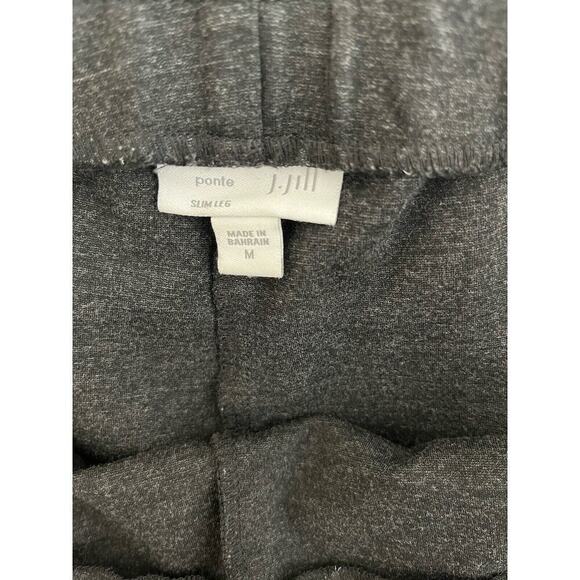 J. Jill Ponte Knit Slim Leg Pull On Pants Size M Heather Gray Charcoal - Picture 3 of 11